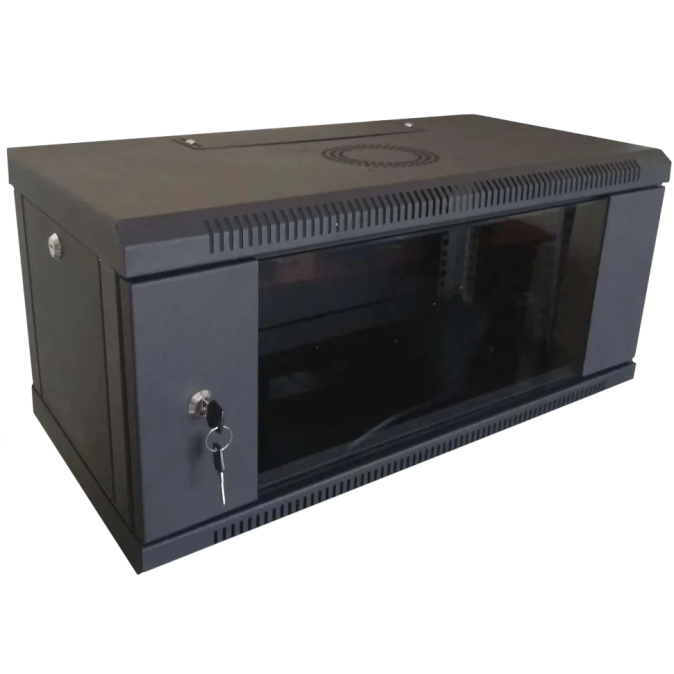 Hypernet WMNC-4U-FLAT-AC-BLACK 4U 600x450 Шкаф коммутационный настенный разборный черный
