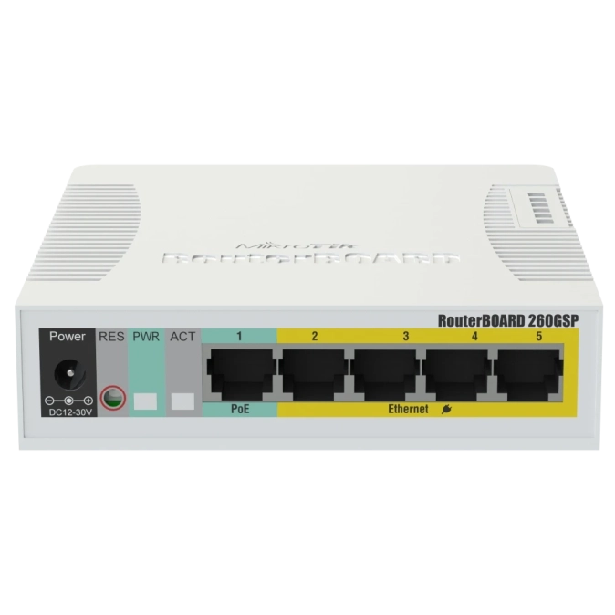 MikroTik RB260GSP (CSS106-1G-4P-1S) 5-портовый гигабитный управляемый PoE коммутатор