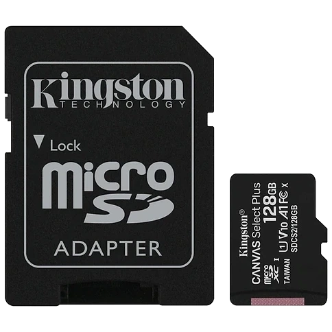 Kingston 128 Гб microSDXC U1 V10 A1 (SDCS2/128GBSP) Карта пам’яті